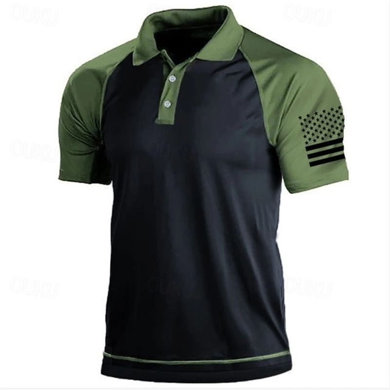 3D Print USA Flag Pattern Polo - đánh giá và giá Golf Equipment Cheap