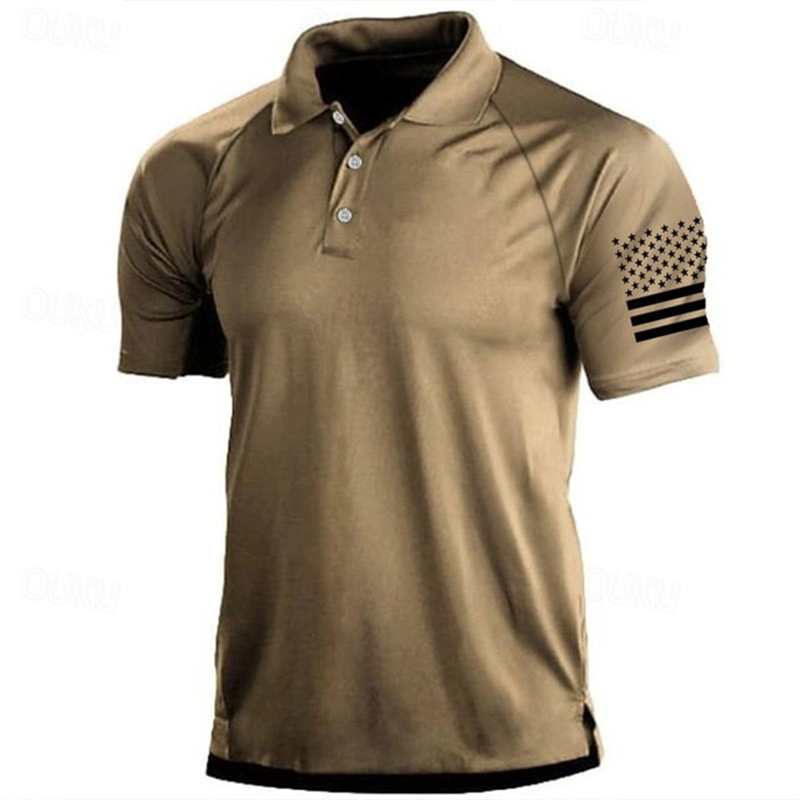 3D Print USA Flag Pattern Polo - đánh giá và giá Golf Equipment Cheap